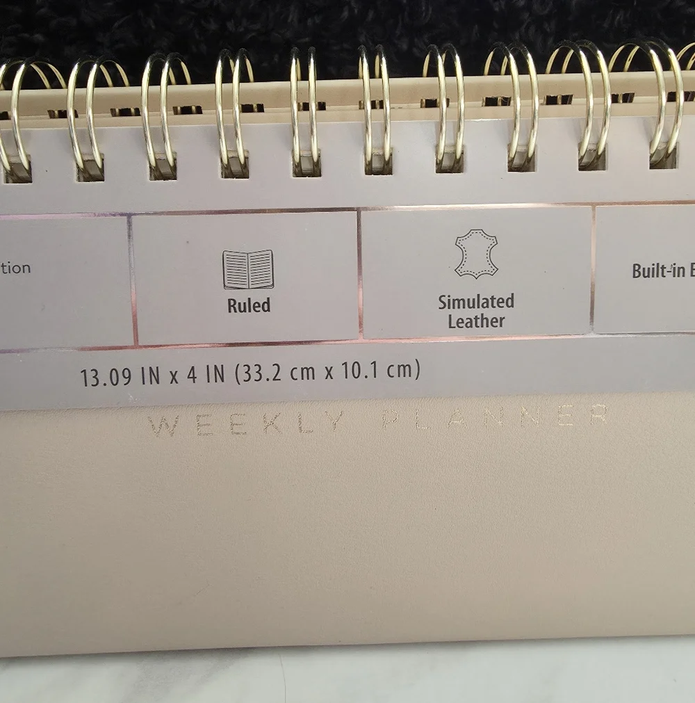 Gold Spiral Desk Planner